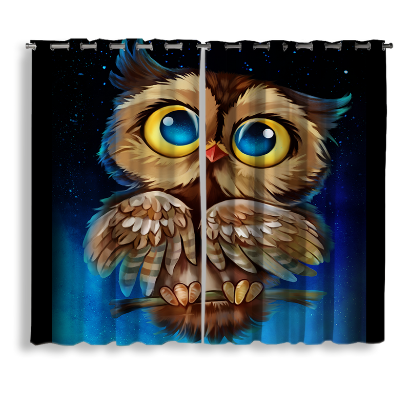 Cute Owl Window Curtain