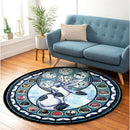 Pokemon Eevee Evolutions Glaceon Round Rug