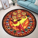 Pokemon Eevee Evolutions Flareon Round Rug