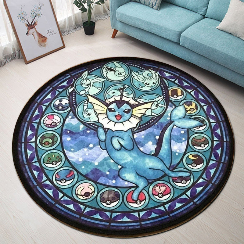 Pokemon Eevee Evolutions 8 Round Rug