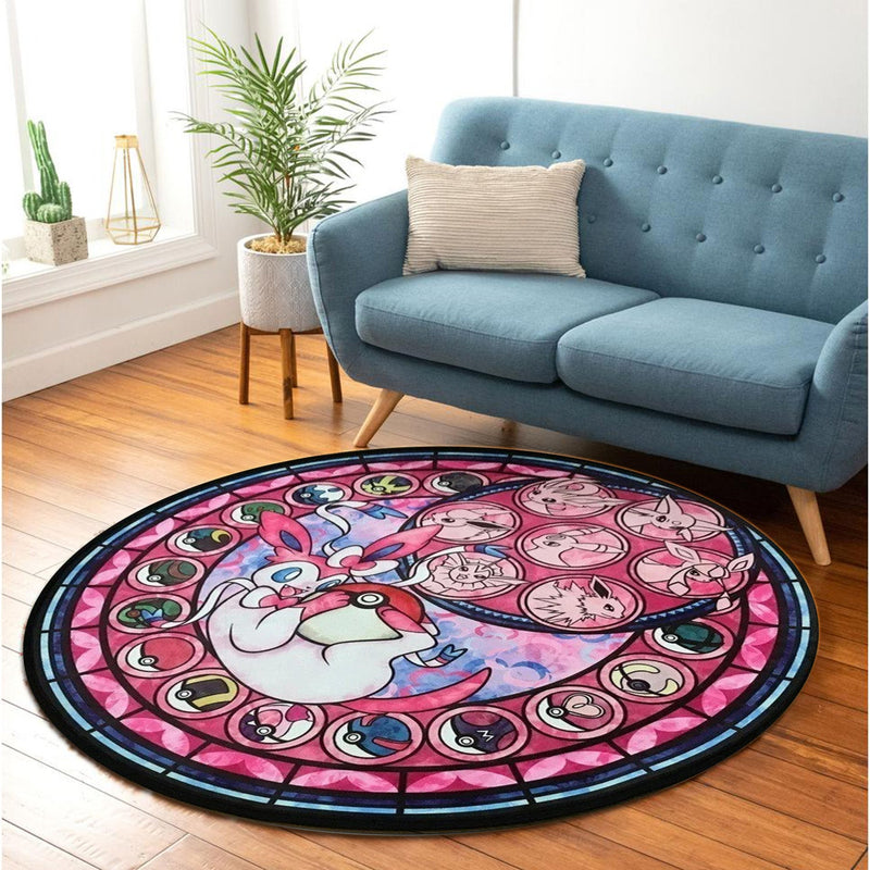 Pokemon Eevee Evolutions Sylveon Round Rug