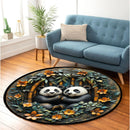Olaf And Sven Stained Glass Round Rug