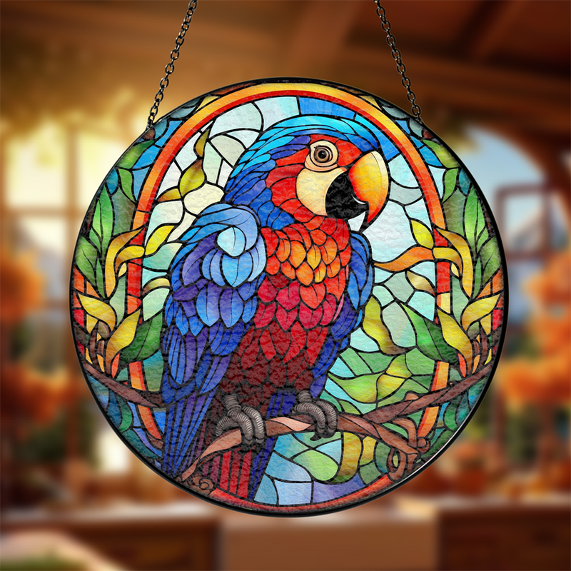 Parrot Stained Glass Suncatcher