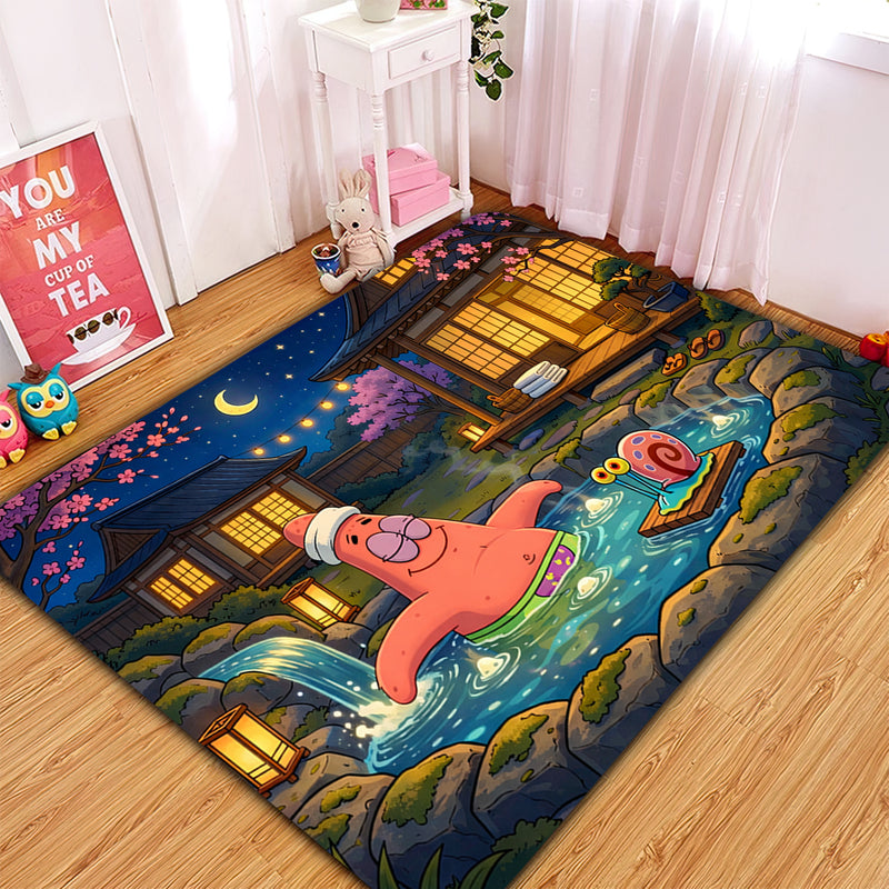 Patrick Star Onsen SpongeBob SquarePants Rectangular Area Rug