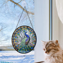 Peacock Stained Glass Suncatcher