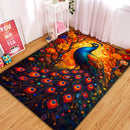Peacock Stained Glass Rectangular Area Rug