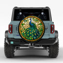 Peacock Stained Glass Spare Tire Cover
