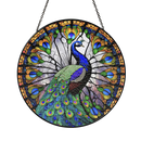 Peacock Stained Glass Suncatcher
