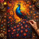 Peacock Stained Glass Jigsaw Puzzle