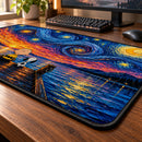 Peanuts Under Starry Night Desk Mat