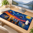 Peanuts Under Starry Night Desk Mat