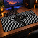 Peeking 3D Black Cat Desk Mat