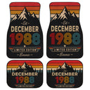 Personalized Retro December 1988 Car Floor Mats