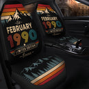 Personalized Retro February 1990 Custom Car Seat Covers Decor Protectors