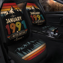 Personalized Retro January 1991 Custom Car Seat Covers Decor Protectors