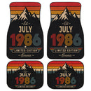 Personalized Retro July 1986 Car Floor Mats