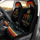 Personalized Retro July 1990 Custom Car Seat Covers Decor Protectors