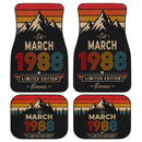 Personalized Retro March 1988 Car Floor Mats