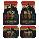 Personalized Retro March 1990 Car Floor Mats