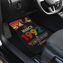 Personalized Retro March 1992 Car Floor Mats