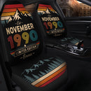 Personalized Retro November 1990 Custom Car Seat Covers Decor Protectors