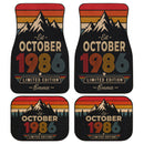 Personalized Retro October 1986 Car Floor Mats