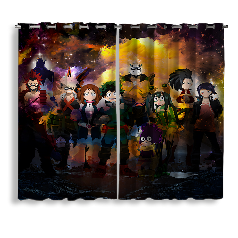 Pieces My Hero Academia Window Curtain