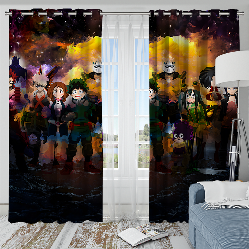 Pieces My Hero Academia Window Curtain