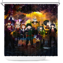 Pieces My Hero Academia Anime Christmas Shower Curtain