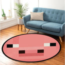 Pig Face Pixel Round Rug