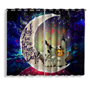 Pikachu Mimikyu Pokemon Horror Love You To The Moon Galaxy Window Curtain