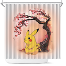 Pikachu Pokemon Japan Cherry Blossom Japan Shower Curtain