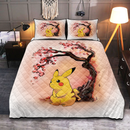 Pikachu Pokemon Japan Cherry Blossom Quilt Bed Sets