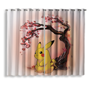Pikachu Pokemon Japan Cherry Blossom Window Curtain