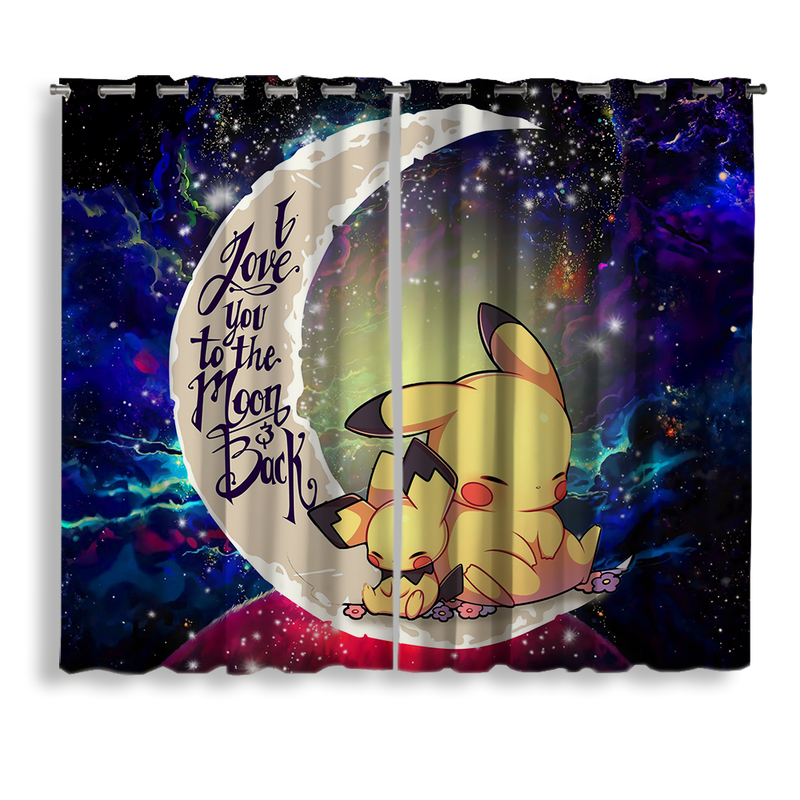 Pikachu Pokemon Sleep Love You To The Moon Galaxy Window Curtain