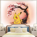 Pikachu Pokemon Japan Cherry Blossom Tapestry