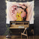 Pikachu Pokemon Japan Cherry Blossom Tapestry