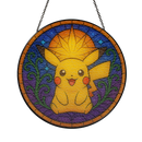 Pikachu Pokemon Sun Stained Glass Suncatcher