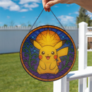 Pikachu Pokemon Sun Stained Glass Suncatcher