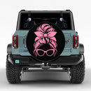 Pink Girl Bow Car Spare Tire Cover