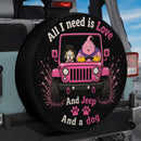 Pink Jeep Dragon Ball Majin Buu Love Dog Car Spare Tire Cover