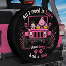 Pink Jeep Dragon Ball Majin Buu Love Dog Custom Wheel Cover With Camera Hole