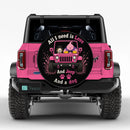 Pink Jeep Dragon Ball Majin Buu Love Dog Custom Wheel Cover With Camera Hole