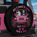 Pink Jack Skeleton Love Dog Jeep Custom Wheel Cover With Camera Hole