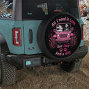 Pink Jeep Jack Skeleton Love Dog Car Spare Tire Cover