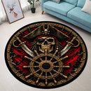 Pirate Skull Carpet Round Rug