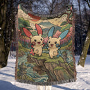 Plusle Minun Pokemon Japan Style Woven Throw Blanket