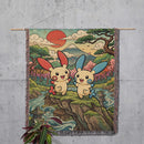 Plusle Minun Pokemon Japan Style Woven Throw Blanket