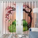 Pokemon Bulbasaur Sleep Cherry Blossom Japan Style Window Curtain