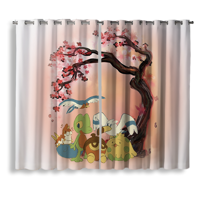 Pokemon Cherry Blossom Japan Style Window Curtain